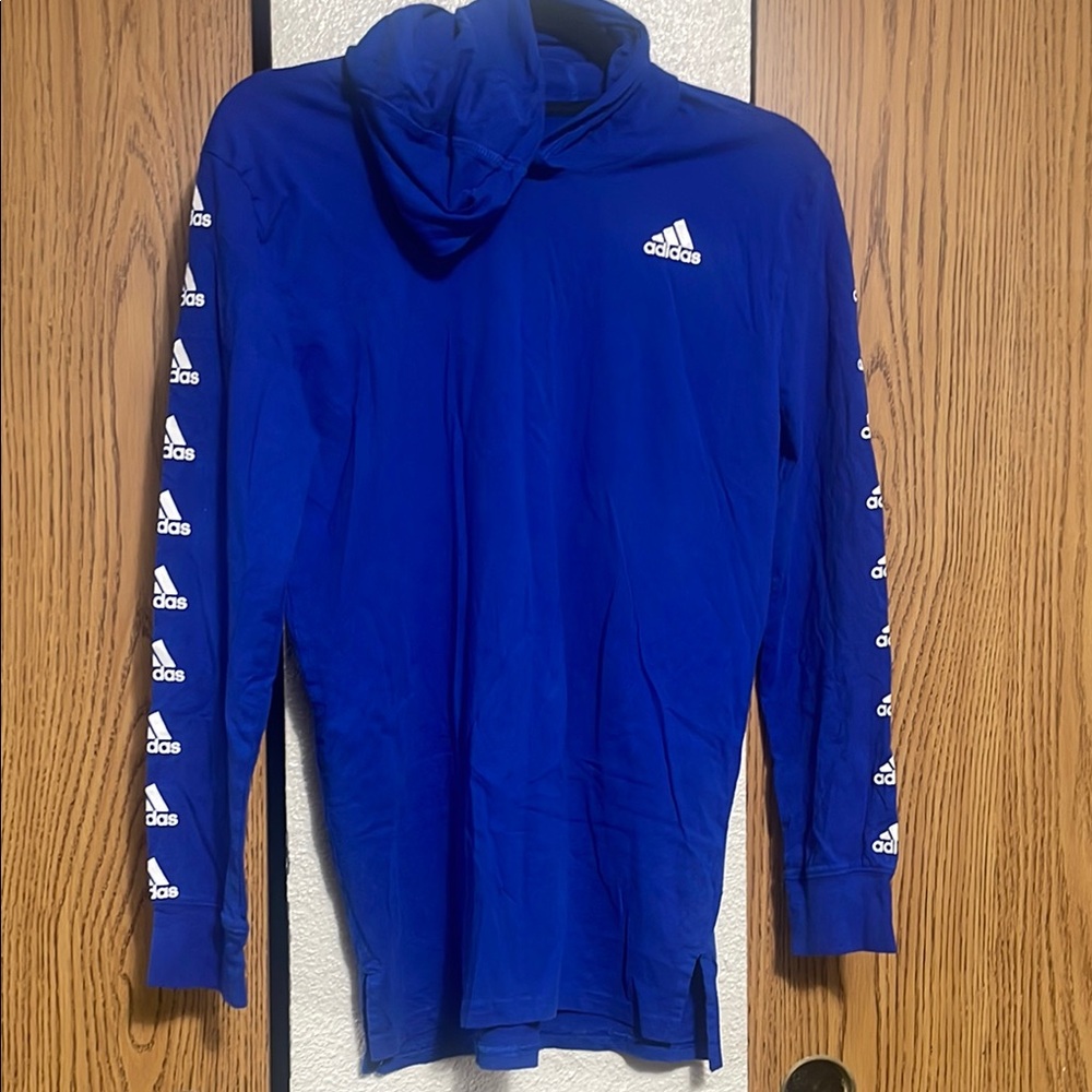 adidas Blue Sweatshirt with Hood and Logo